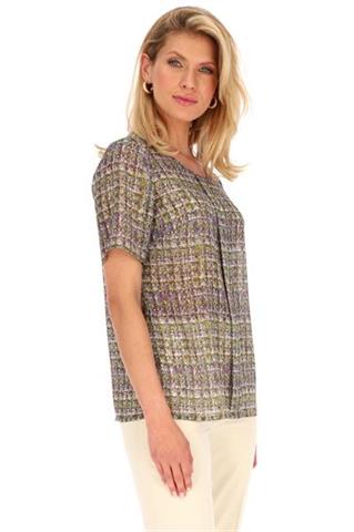 Zwiewna bluzka z krótkim rękawem 58601 - 350681