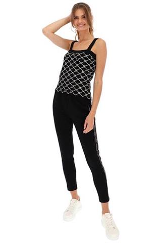 Czarny dzianinowy top damski 58591 - 351381