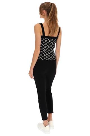 Czarny dzianinowy top damski 58591 - 351401