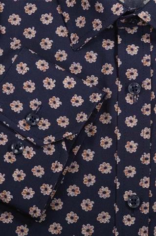 Granatowa koszula w kwiatki 93256 - 355551
