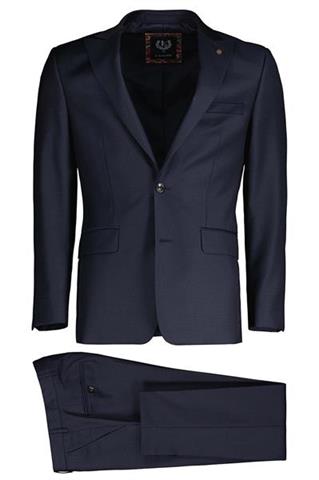 Granatowy garnitur z wełny jagnięcej 35285 - 358551