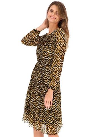 Plisowana sukienka we wzór panterki 58615 - 359731