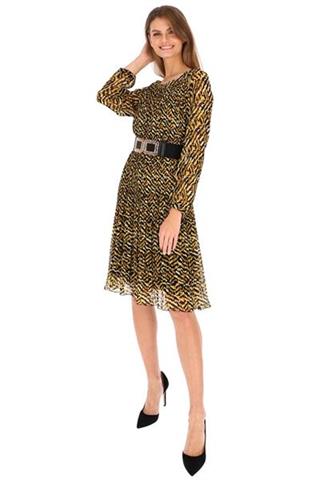 Plisowana sukienka we wzór panterki 58615 - 359751