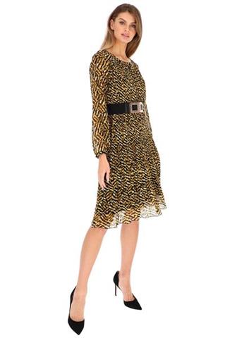 Plisowana sukienka we wzór panterki 58615 - 359761