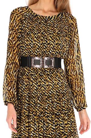 Plisowana sukienka we wzór panterki 58615 - 359791