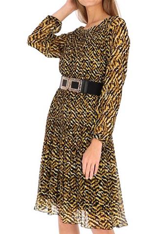 Plisowana sukienka we wzór panterki 58615 - 359801