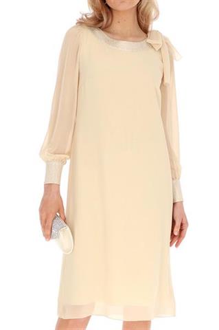 Kremowa sukienka elegancka 58624 - 360291