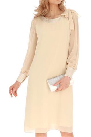 Kremowa sukienka elegancka 58624 - 360301
