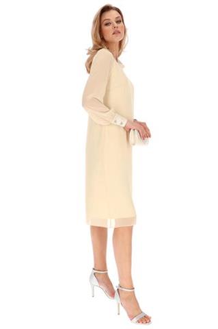 Kremowa sukienka elegancka 58624 - 360321