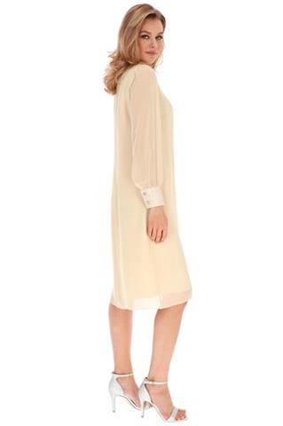 Kremowa sukienka elegancka 58624 - 360341