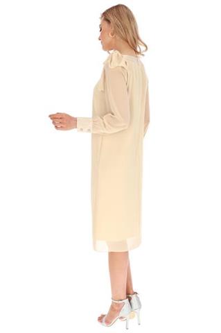 Kremowa sukienka elegancka 58624 - 360351