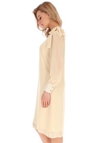 Kremowa sukienka elegancka 58624 - 360371