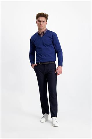 Granatowe spodnie Chinos Monti 64585 - 364701