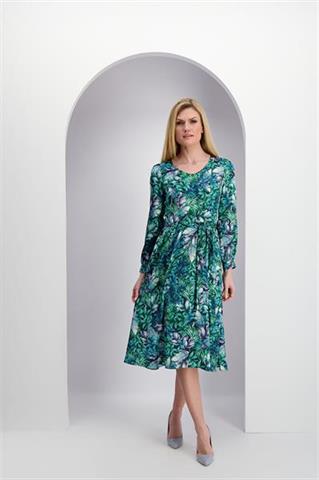 Zwiewna sukienka w roślinny wzór 86012 - 364911