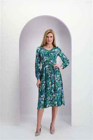 Zwiewna sukienka w roślinny wzór 86012 - 364931