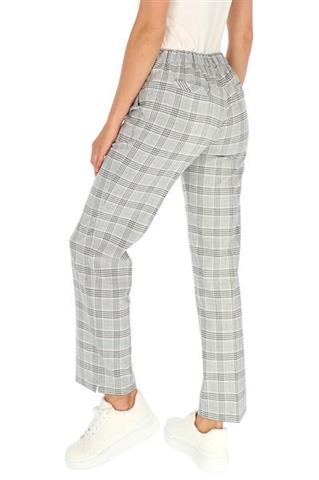 Szare spodnie w kratę 58631 - 365531