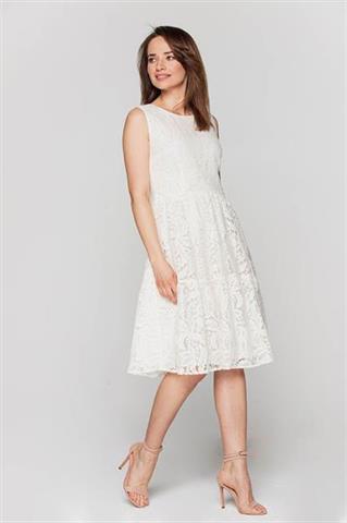 Koronkowa sukienka écru 58662 - 368371
