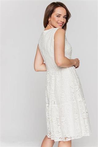 Koronkowa sukienka écru 58662 - 368431