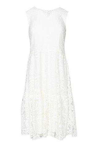 Koronkowa sukienka écru 58662 - 368451