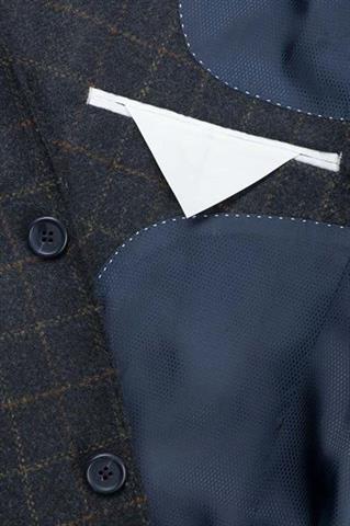 Granatowa marynarka w kratę 45145 - 37151