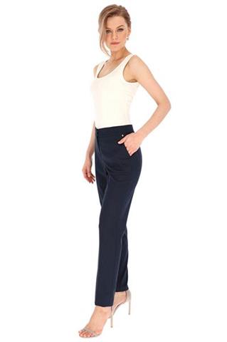 Eleganckie granatowe spodnie damskie 58684 - 372101