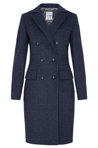 Dwurzędowy płaszcz w kratkę Wiktoria Tweed 84030 - 37561