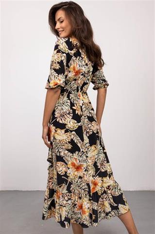 Sukienka midi z falbaną 58696 - 375761