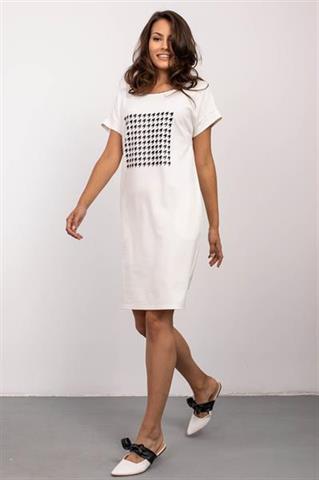 Sukienka casual ze wzorem pepitki 58700 - 375991