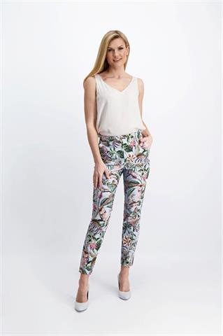 Spodnie damskie w roślinny wzór 85901 - 381601