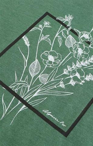 Zielony t-shirt bawełniany V-neck 58735 - 382031