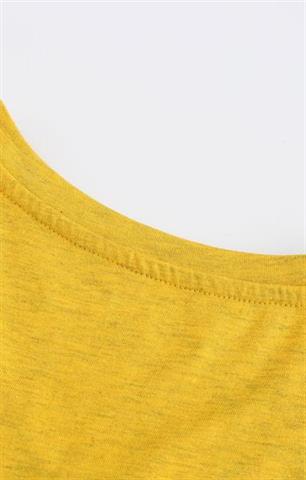 Żółty t-shirt bawełniany V-neck 58737 - 382071