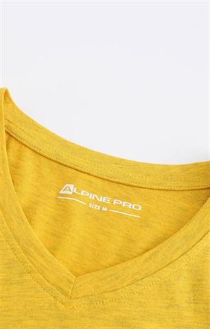 Żółty t-shirt bawełniany V-neck 58737 - 382081