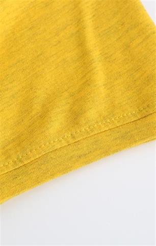 Żółty t-shirt bawełniany V-neck 58737 - 382111