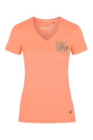 T-shirt damski V-neck z kolorowym haftem 58757 - 384941