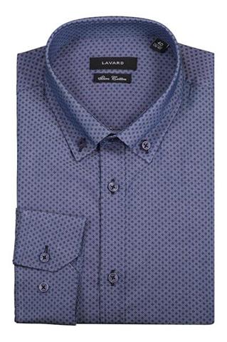 Granatowa koszula męska z drobnym wzorem 93227 - 385301