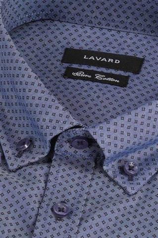 Granatowa koszula męska z drobnym wzorem 93227 - 385311