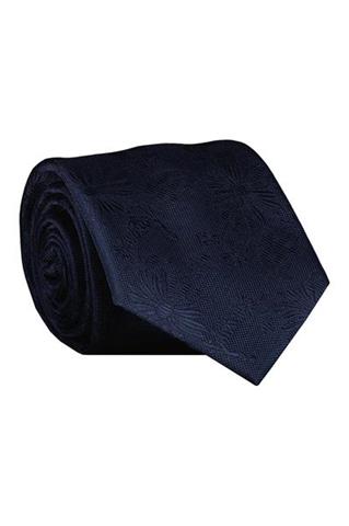 Granatowy krawat we wzory 57482 - 385851