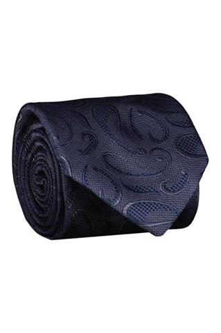 Granatowy krawat we wzory 57486 - 385931