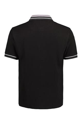Czarne polo z szarym kołnierzykiem 74032 - 393041