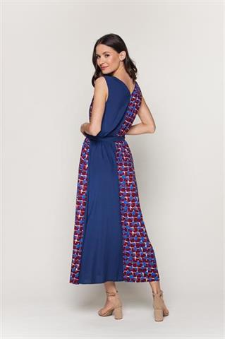 Granatowa sukienka z wzorem 58887 - 398501