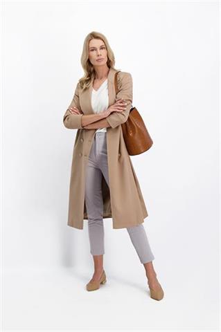 Szare spodnie damskie chinos 84057 - 399511