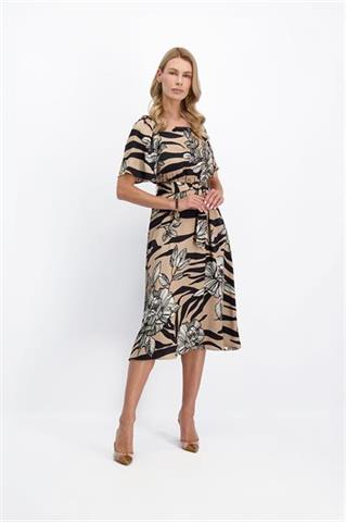 Sukienka midi we wzory 86040 - 400971