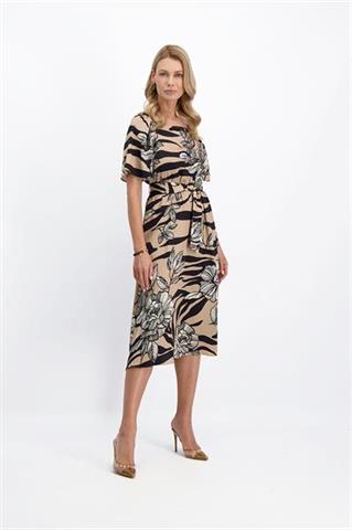 Sukienka midi we wzory 86040 - 400991