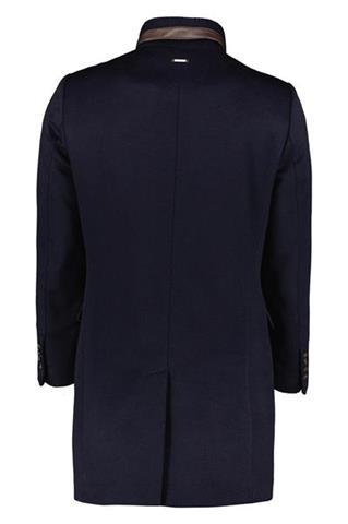 Granatowy płaszcz z wełny 29863 - 404731