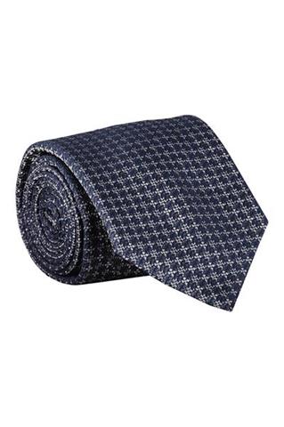 Granatowy krawat we wzory 57525 - 405071