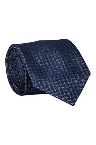 Granatowy krawat we wzory 57521 - 405191