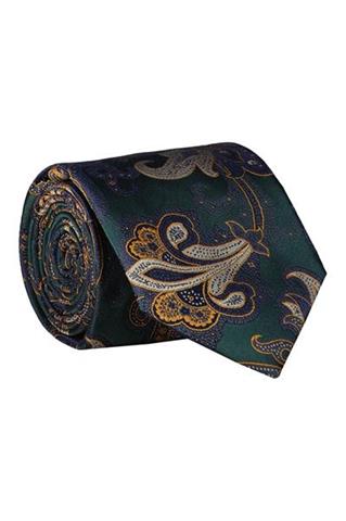 Zielony krawat we wzór paisley 57509 - 405331