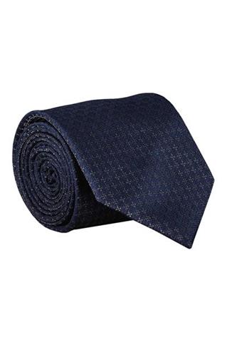 Granatowy krawat we wzory 57524 - 405361