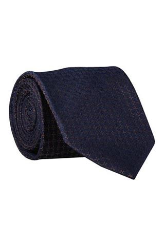 Granatowy krawat we wzory 57523 - 405451