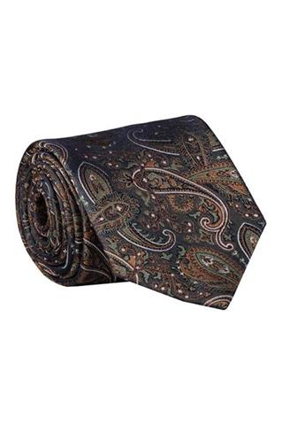 Zielony krawat we wzór paisley 57520 - 405701